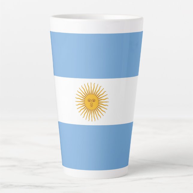 Caneca De Café Latte Bandeira da Argentina (Frente)