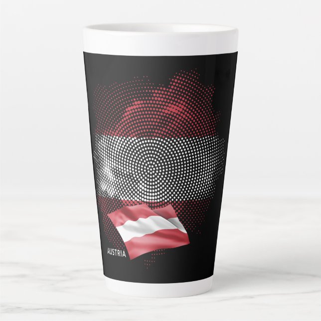 Caneca De Café Latte bandeira da Áustria (Frente)