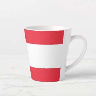 Caneca De Café Latte Bandeira da Áustria