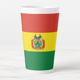 Caneca De Café Latte Bandeira da Bolívia Patriótica Latte Mug