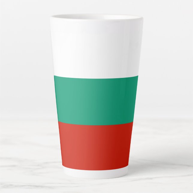 Caneca De Café Latte Bandeira da Bulgária (Frente)