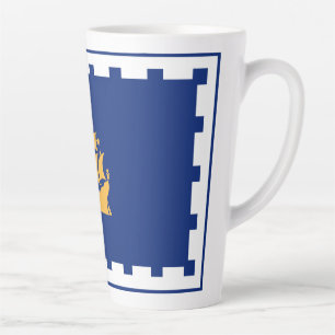 Caneca De Café Latte Bandeira da Cidade do Quebec Latte Mug
