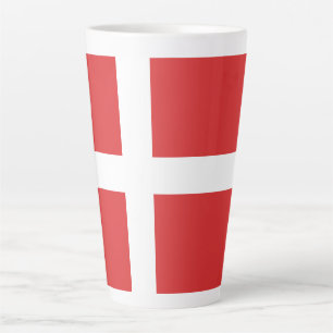 Caneca De Café Latte Bandeira da Dinamarca