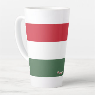 Caneca De Café Latte Bandeira da Hungria personalizada