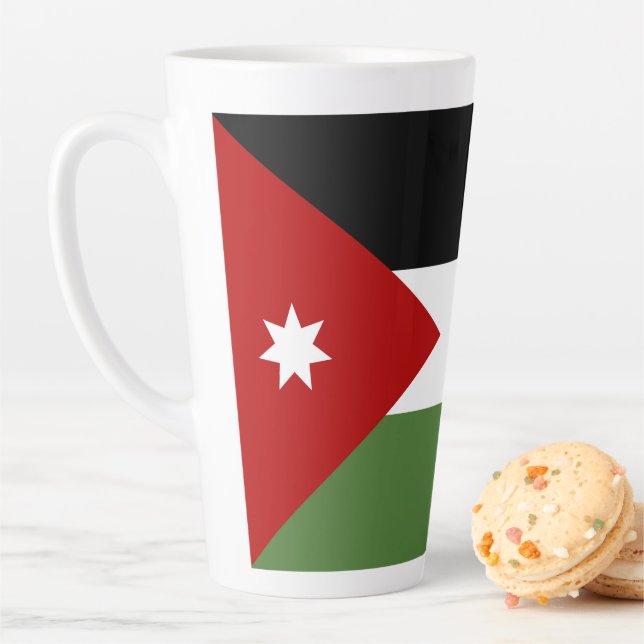 Caneca De Café Latte Bandeira da Jordânia (In Situ)