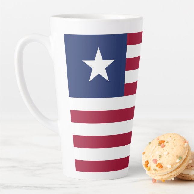 Caneca De Café Latte Bandeira da Libéria (In Situ)