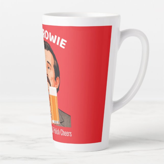 Caneca De Café Latte Bandeira da Polônia (Direita)