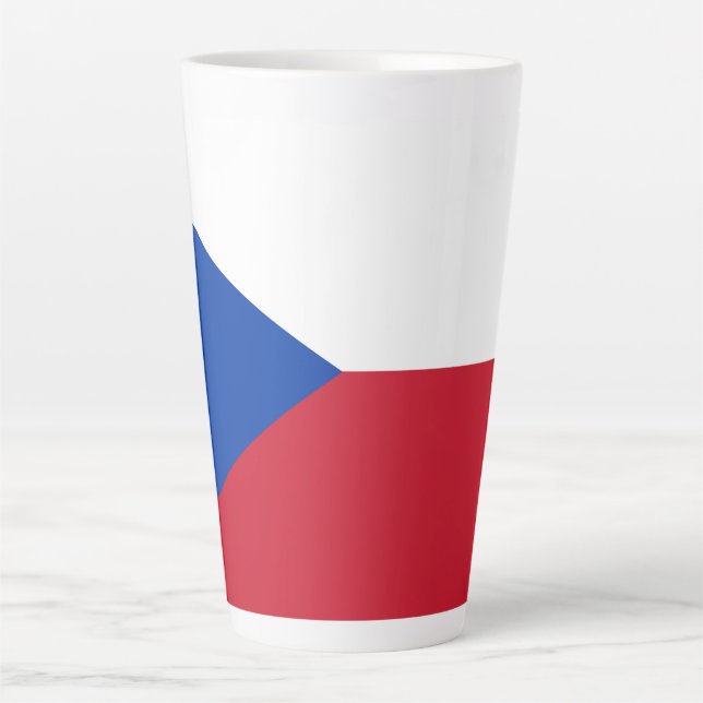 Caneca De Café Latte Bandeira da República Checa (Frente)