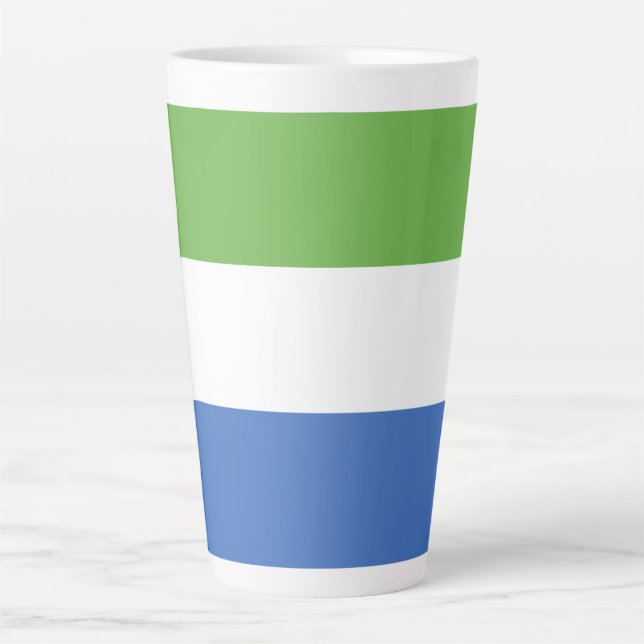 Caneca De Café Latte bandeira da Serra Leoa (Frente)