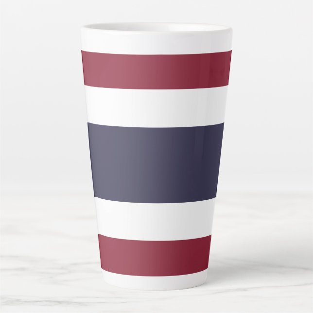 Caneca De Café Latte Bandeira da Tailândia (Frente)