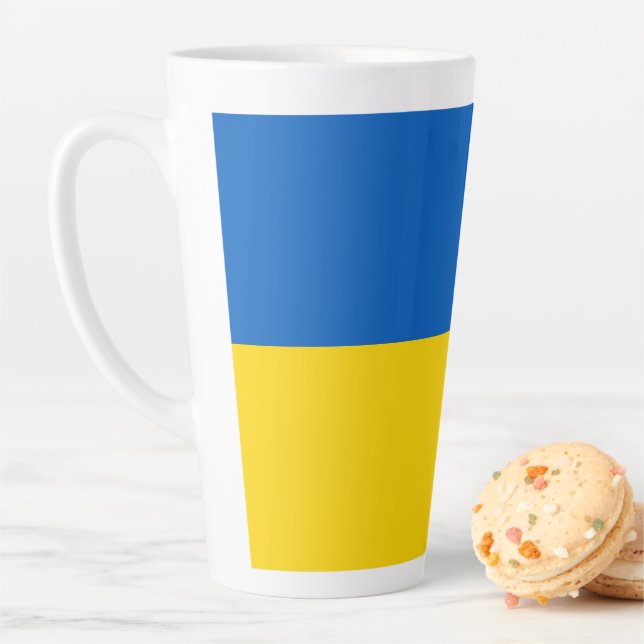 Caneca De Café Latte Bandeira da Ucrânia (In Situ)