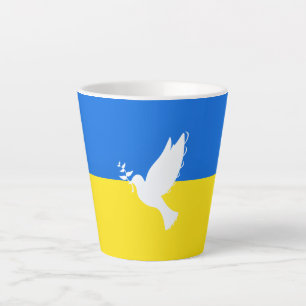 Caneca De Café Latte Bandeira da Ucrânia - Vara da Paz - Liberdade - P