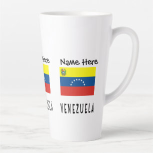 Caneca De Café Latte Bandeira da Venezuela Personalizada Nome Venezuela