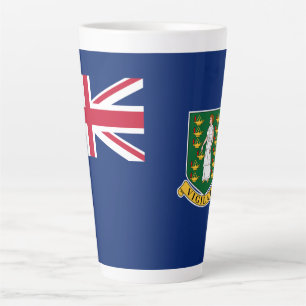 Caneca De Café Latte Bandeira das Ilhas Virgens Britânicas