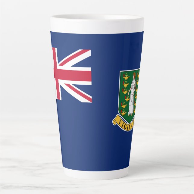 Caneca De Café Latte Bandeira das Ilhas Virgens Britânicas (Frente)