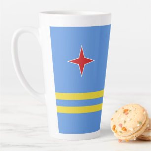 Caneca De Café Latte Bandeira de Aruba