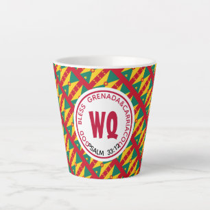 Caneca De Café Latte BANDEIRA DE GRENADA CARRIACOU Patriótica Personali