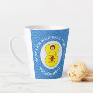 Caneca De Café Latte Bandeira de Hanukkah do Anjo Leão Rampante Escocês