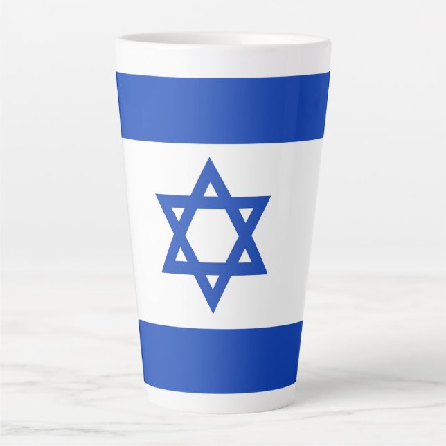 Caneca De Café Latte bandeira de Israel (Frente)