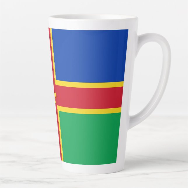 Caneca De Café Latte Bandeira de Lincolnshire Latte Mug (Direita)