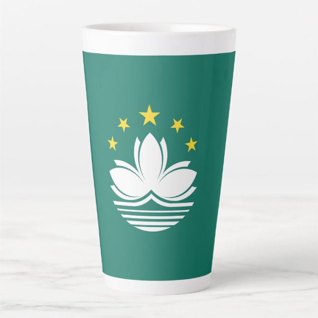 Caneca De Café Latte Bandeira de Macau (Frente)