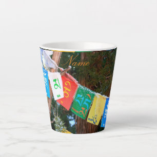 Caneca De Café Latte bandeira de oração tibetana multicolor Thunder_C