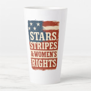 Caneca De Café Latte Bandeira Distress com Estrelas, Listras e Direitos