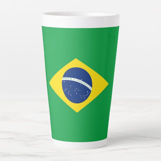 Caneca De Café Latte Bandeira do Brasil (Frente)