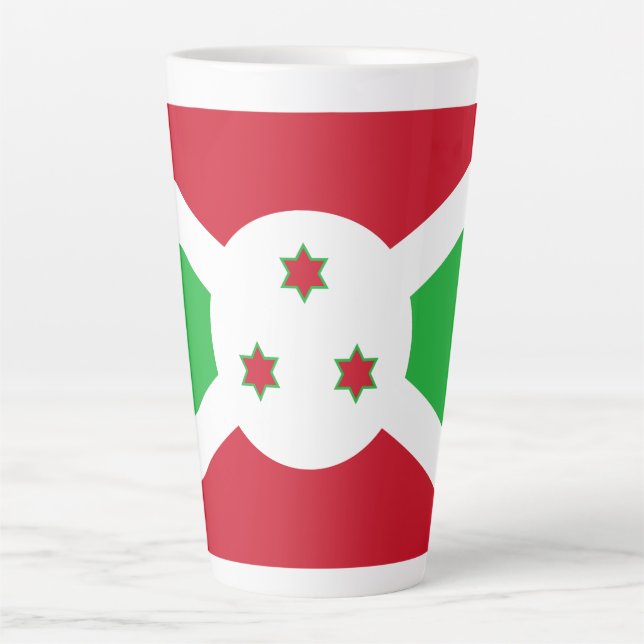 Caneca De Café Latte Bandeira do Burundi Patriótico (Frente)