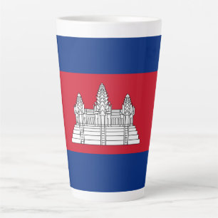 Caneca De Café Latte Bandeira do Camboja