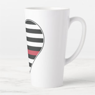 Caneca De Café Latte Bandeira do Coração da Linha Vermelha