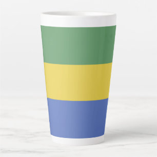 Caneca De Café Latte Bandeira do Gabão