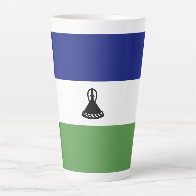 Caneca De Café Latte Bandeira do Lesoto (Frente)