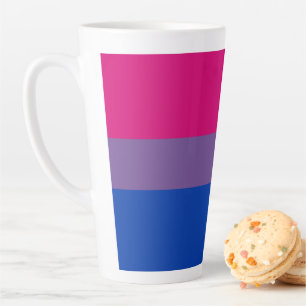 Caneca De Café Latte Bandeira do Orgulho Bissexual SlipperyJoe's lavand