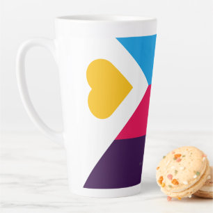 Caneca De Café Latte Bandeira do orgulho da poliamoria tricolor do Slip