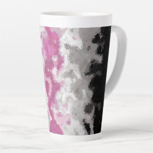 Caneca De Café Latte Bandeira do Orgulho Librafeminino Abstrato Marmori