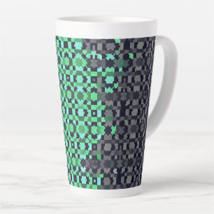 Caneca De Café Latte Bandeira do Orgulho Neutrois Abstrata Pixelada Tri