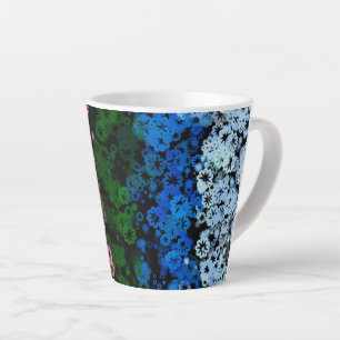 Caneca De Café Latte Bandeira do Orgulho Omniromântico Floral Fofo e Gr