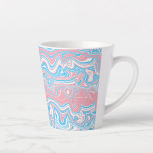 Caneca De Café Latte Bandeira do Orgulho Trans Trippy Boho Groovy Listr