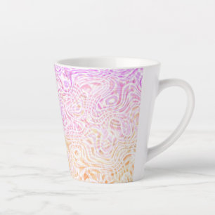 Caneca De Café Latte Bandeira do Orgulho Trixic Abstrata Boho Ondulada