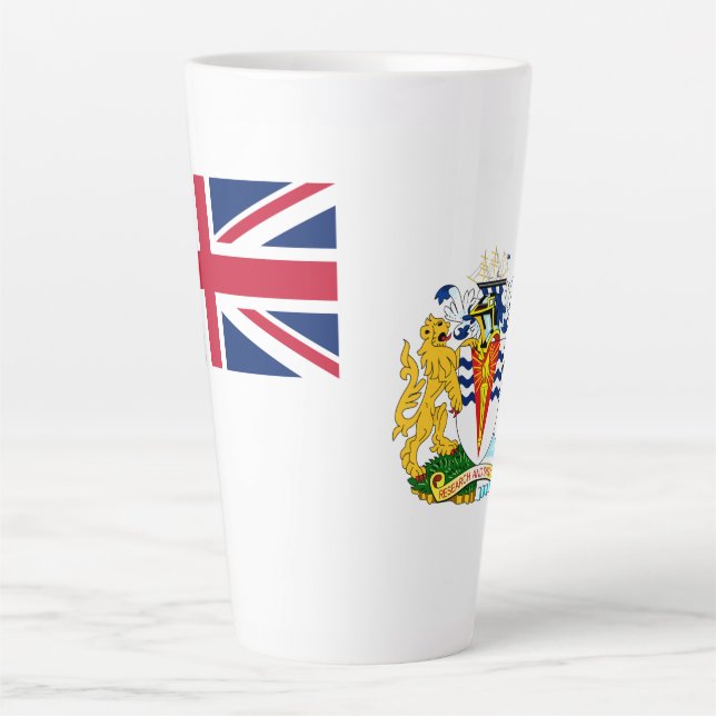 Caneca De Café Latte Bandeira do Território Antártico Britânico (Frente)