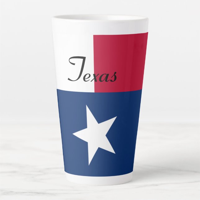 Caneca De Café Latte Bandeira do Texas Latte Mug (Frente)