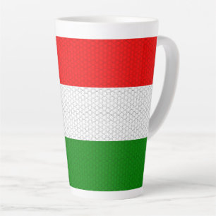 Caneca De Café Latte Bandeira Estilizada da Hungria
