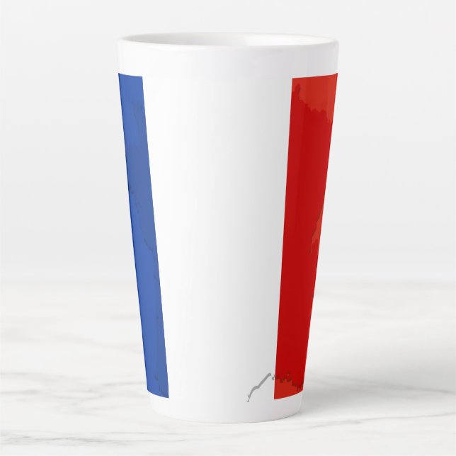Caneca De Café Latte bandeira francesa (Frente)