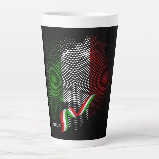 Caneca De Café Latte Bandeira italiana (Frente)