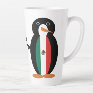 Caneca De Café Latte Bandeira Mexicana Pingüino Fala Grande Sra.