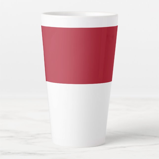 Caneca De Café Latte bandeira Mônaco (Frente)