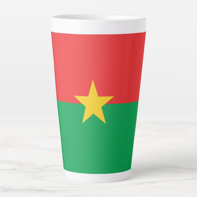 Caneca De Café Latte Bandeira Patriótica Burkina Faso (Frente)