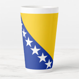 Caneca De Café Latte Bandeira Patriótica da Bósnia-Herzegovina