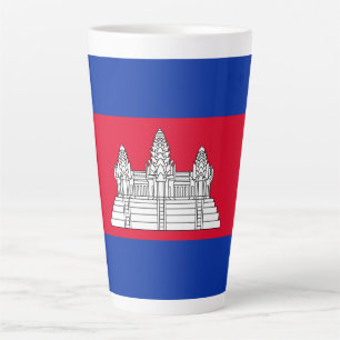 Caneca De Café Latte Bandeira Patriótica do Camboja